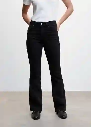 Jean Flare Tejano Negro Talla 34 Mujer Mango