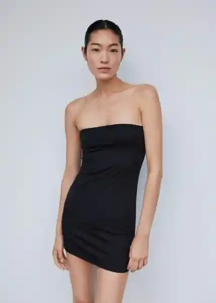 Vestido Tomo Negro Talla L Mujer Mango