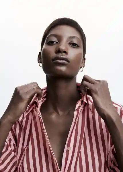 Camisa Spicy Rosa Pastel Talla M Mujer Mango