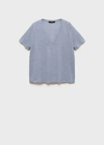 Camiseta Linito Celeste Talla S Mujer Mango