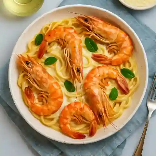 Pasta Aglio & Olio con Langostinos