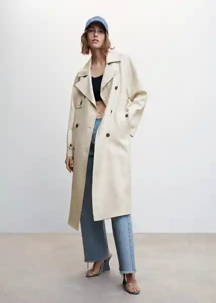 Gabardina Trench Morisca Piedra Talla 24 Mujer Mango