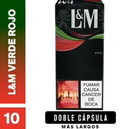 L&M Verde Rojo x 10 Cigarrillos