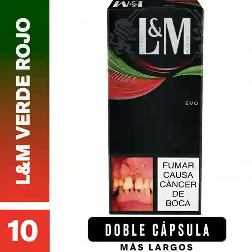 L&M Verde Rojo x 10 Cigarrillos