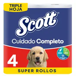 Scott Papel Higiénico Cuidado Completo Triple Hoja Rollos