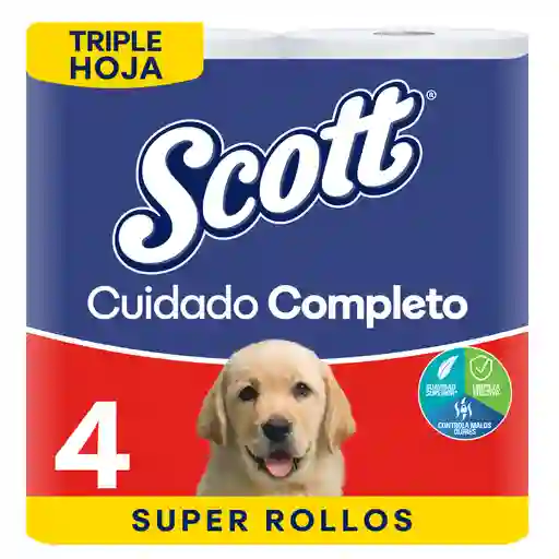 Scott Papel Higiénico Cuidado Completo Triple Hoja Rollos