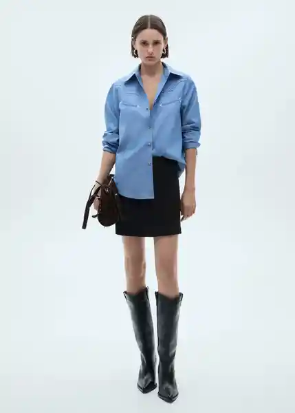 Falda Texas Negro Talla S Mujer Mango