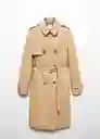 Abrigo Trench Polana Mujer Piedra Talla 18 Mango