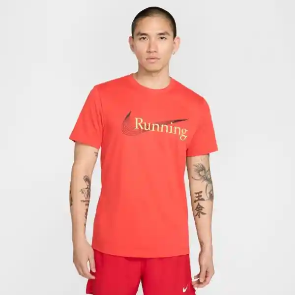 Nike Camiseta Df Tee Heritage Correr Hombre Rojo Talla S