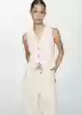 Chaleco Taylor Off White Talla XS  Mujer Mango