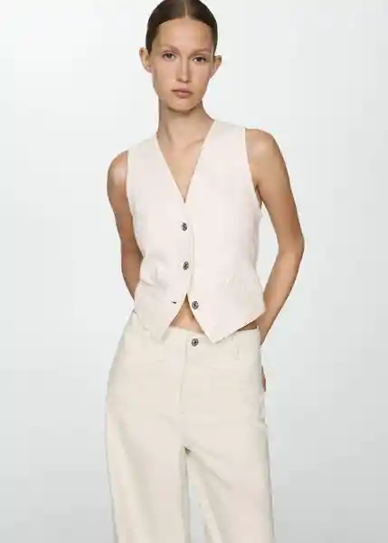 Chaleco Taylor Off White Talla XS  Mujer Mango