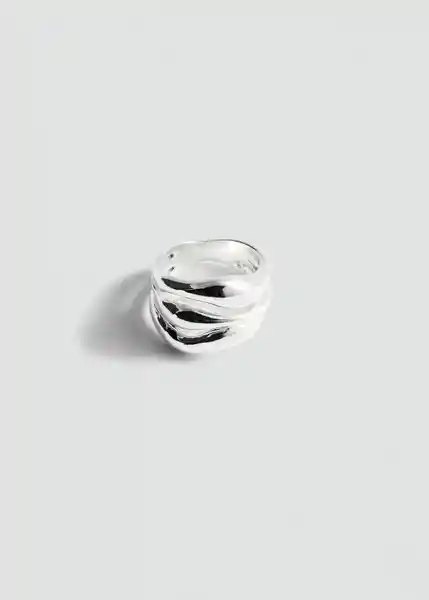 Anillo Chantal Plata Talla M Mujer Mango