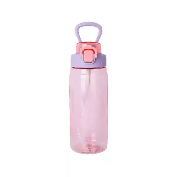 Botella de Plástico Rosa y Morado 780 mL Serie Miniso
