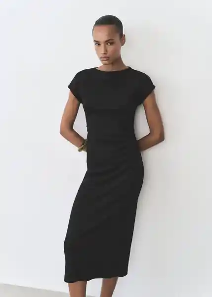 Vestido Carrot Negro Talla L Mujer Mango