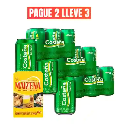 Combo 2 x 3 Cerveza Costeña Bacana 300 mL 6 Und + Maizena 90 g