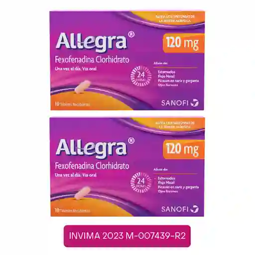 2 x Allegra Tabletas (120 mg)