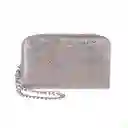 Billetera Para Mujer y Correa de Cadena Metalizada Plata Miniso