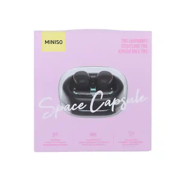 Audifonos Tws Space Capsule Serie Negro D50 Miniso