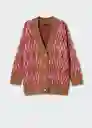 Cardigan Rombi Marron Talla M Mujer Mango