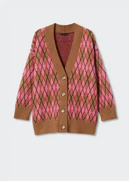 Cardigan Rombi Marron Talla M Mujer Mango