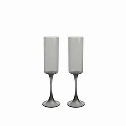 Set Copa Champaña Gris 230 mL Ambiente Gourmet