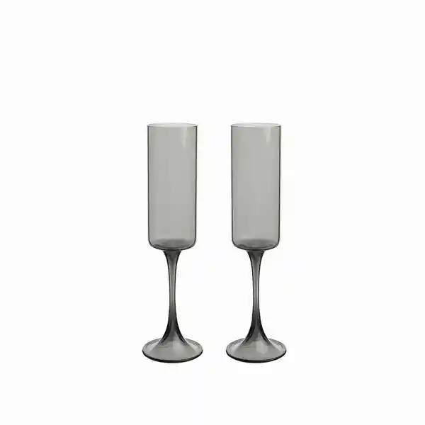 Set Copa Champaña Gris 230 mL Ambiente Gourmet
