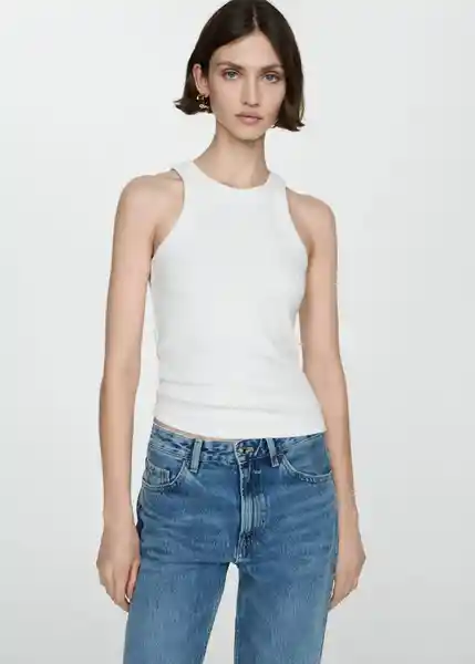 Top Boni Blanco Talla L Mujer Mango