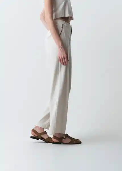 Pantalón Bruna Mujer Crudo Abedul Claro Talla 12 033G355 Naf Naf