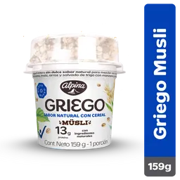 Yogurt Alpina Griego Ent Sin Dulce Cereal (159 Gr)