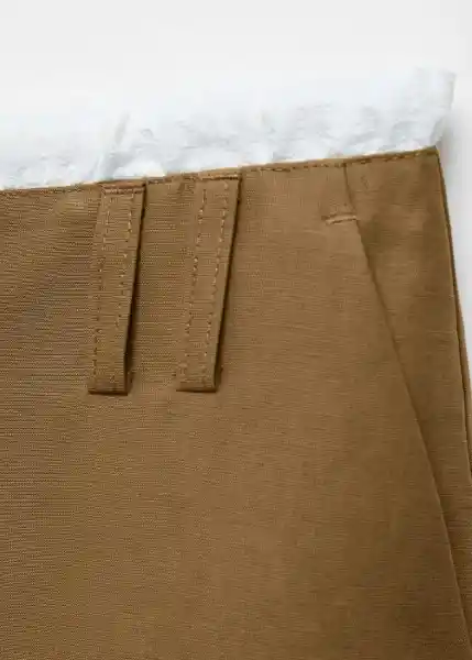 Falda Paula Beige Talla 34 Mujer Mango