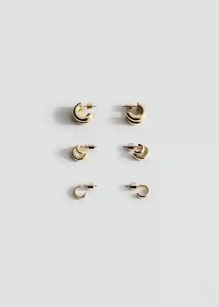Pack Pendientes Tana Oro Talla 99 Mujer Mango