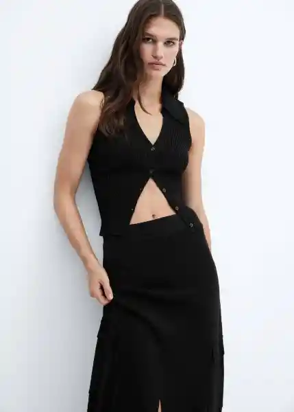 Chaleco Goleta Negro Talla S Mujer Mango