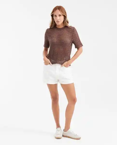 Camiseta Tejida Top Essential Café Tostado Medio M Chevignon