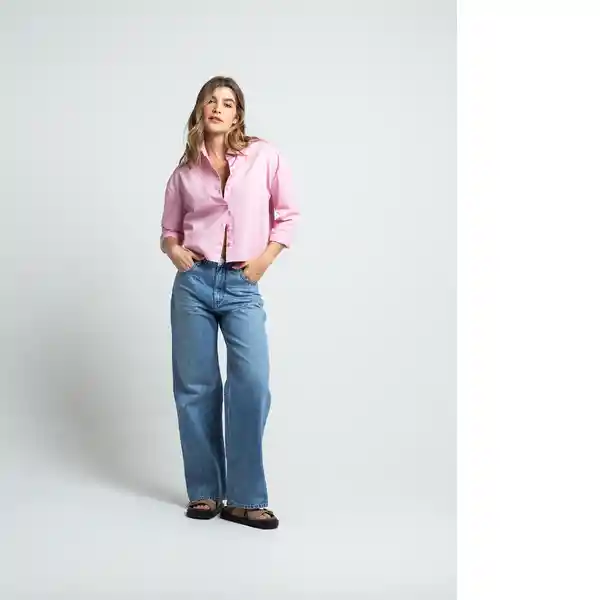 Camisa Amadeus Mujer Rosa Elixir Medio Talla L 411F322 Naf Naf