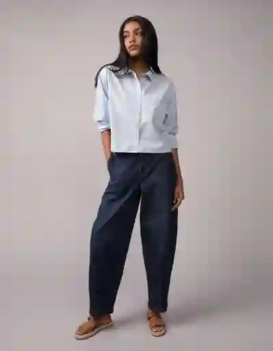 Camisa Mujer Azul Talla Large 6409401 American Eagle
