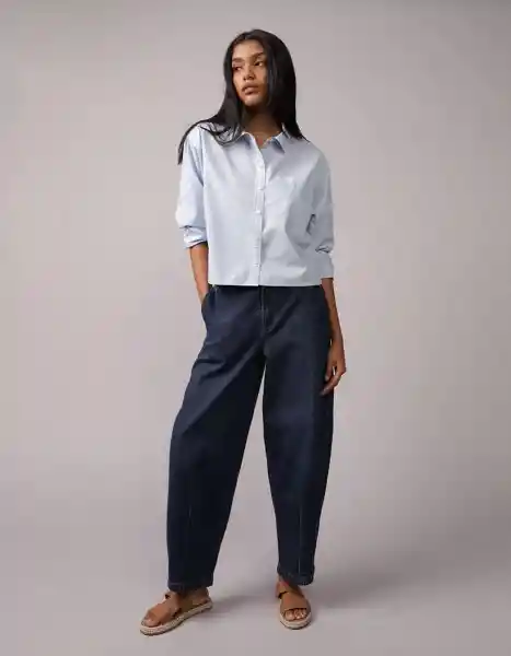 Camisa Mujer Azul Talla Large 6409401 American Eagle