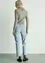 Jean Blanca Tejano Medio Talla 34 Mujer Mango