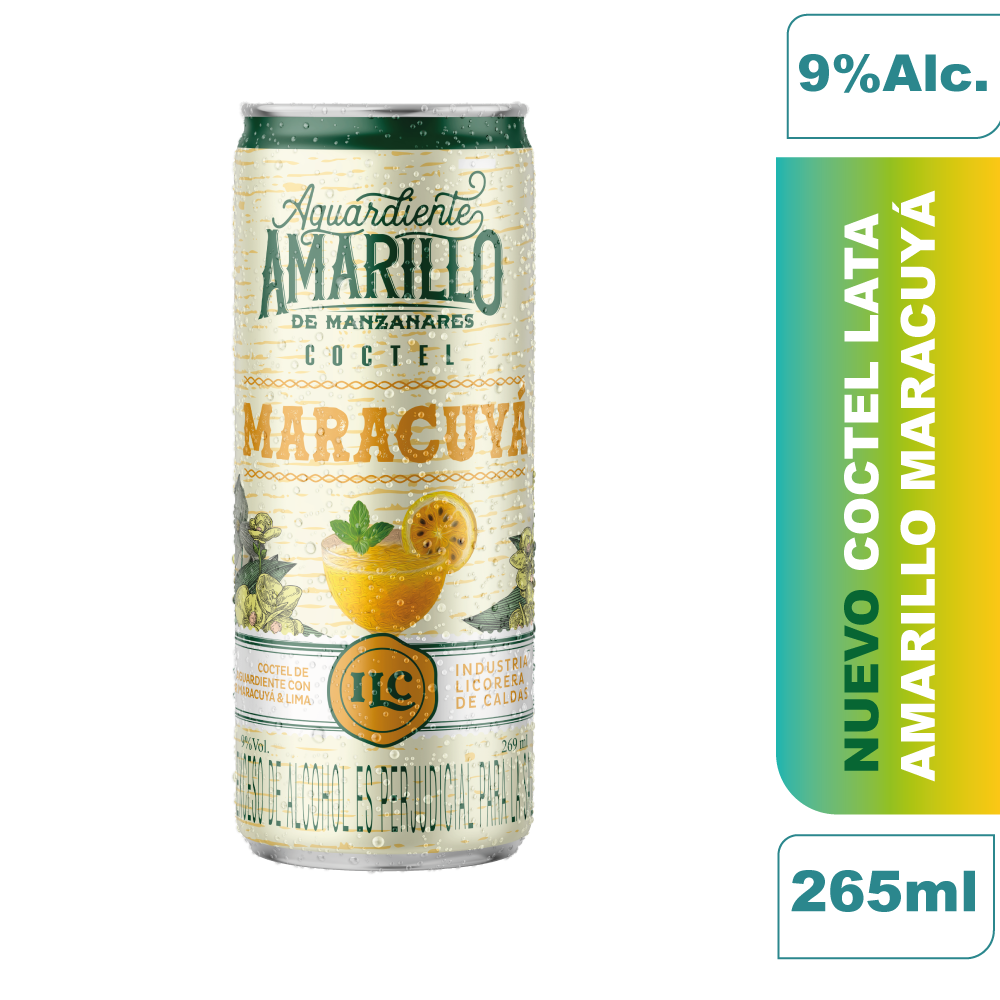 Coctel Aguardiente Amarillo Manzanares Maracuyá 269 ml