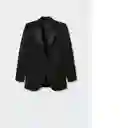 Blazer Americana Smoking Negro Talla 18 Mujer Mango