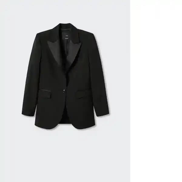 Blazer Americana Smoking Negro Talla 18 Mujer Mango