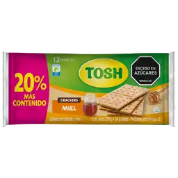 Galleta Tosh miel x270 gramos + 54 gramos gratis, x 12 paquetes