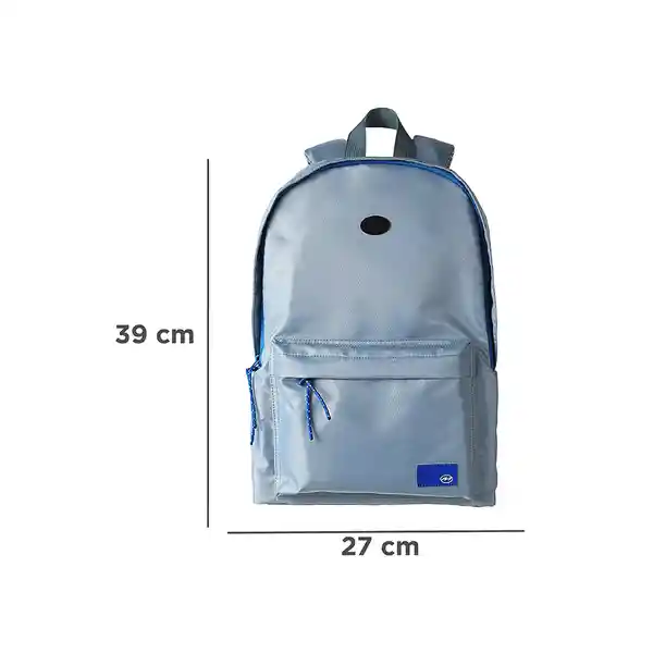 Mochila Básica Con Detalles en Contraste Gris Miniso