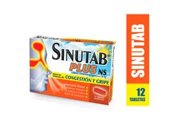 Analgésico Sinutab Plus Ns 12 Tabletas