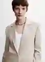 Blazer Americana Salmos Beige Talla M Mujer Mango