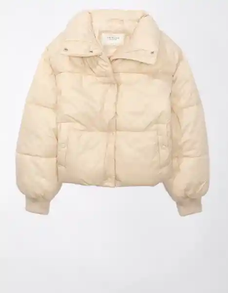 Chaqueta Cremallera Mujer Beige Talla: Small American Eagle