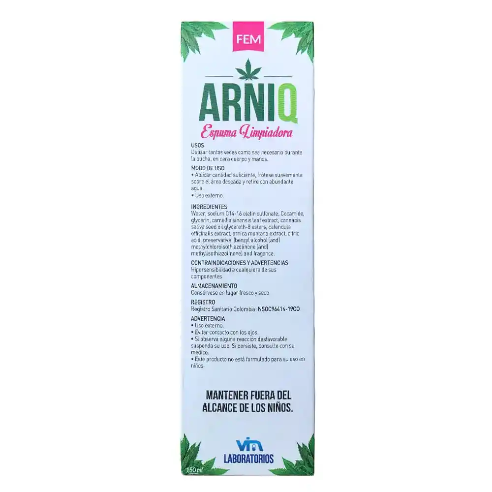 Arniq Espuma Limpiadora Fem 150 mL