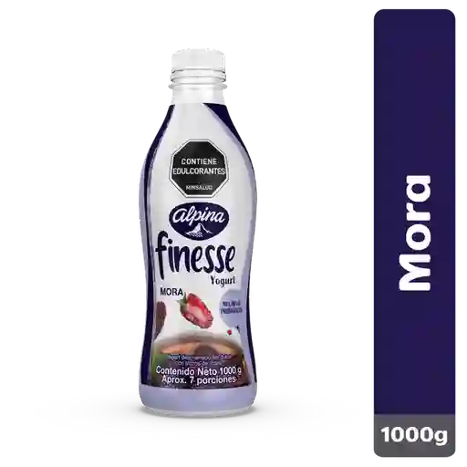 Finesse Yogurt Sin Azúcar 0% Grasa Sabor A Mora