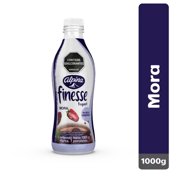 Finesse Yogurt Sin Azúcar 0% Grasa Sabor A Mora