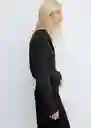 Camisa Massima Negro Talla M Mujer Mango