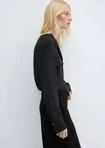Camisa Massima Negro Talla M Mujer Mango